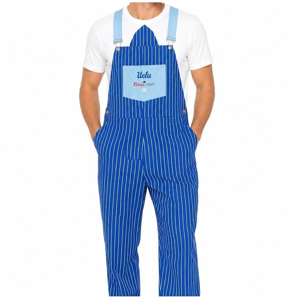 UCLA Overalls Mens XL Blue Coors Light Striped Game Day Bibs NCAA Bruins